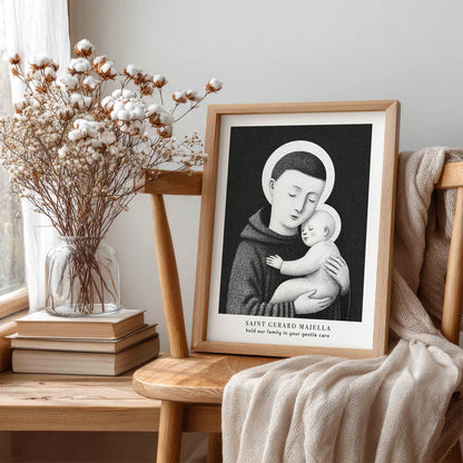 Black St Gerard Majella Art Print gallery 1