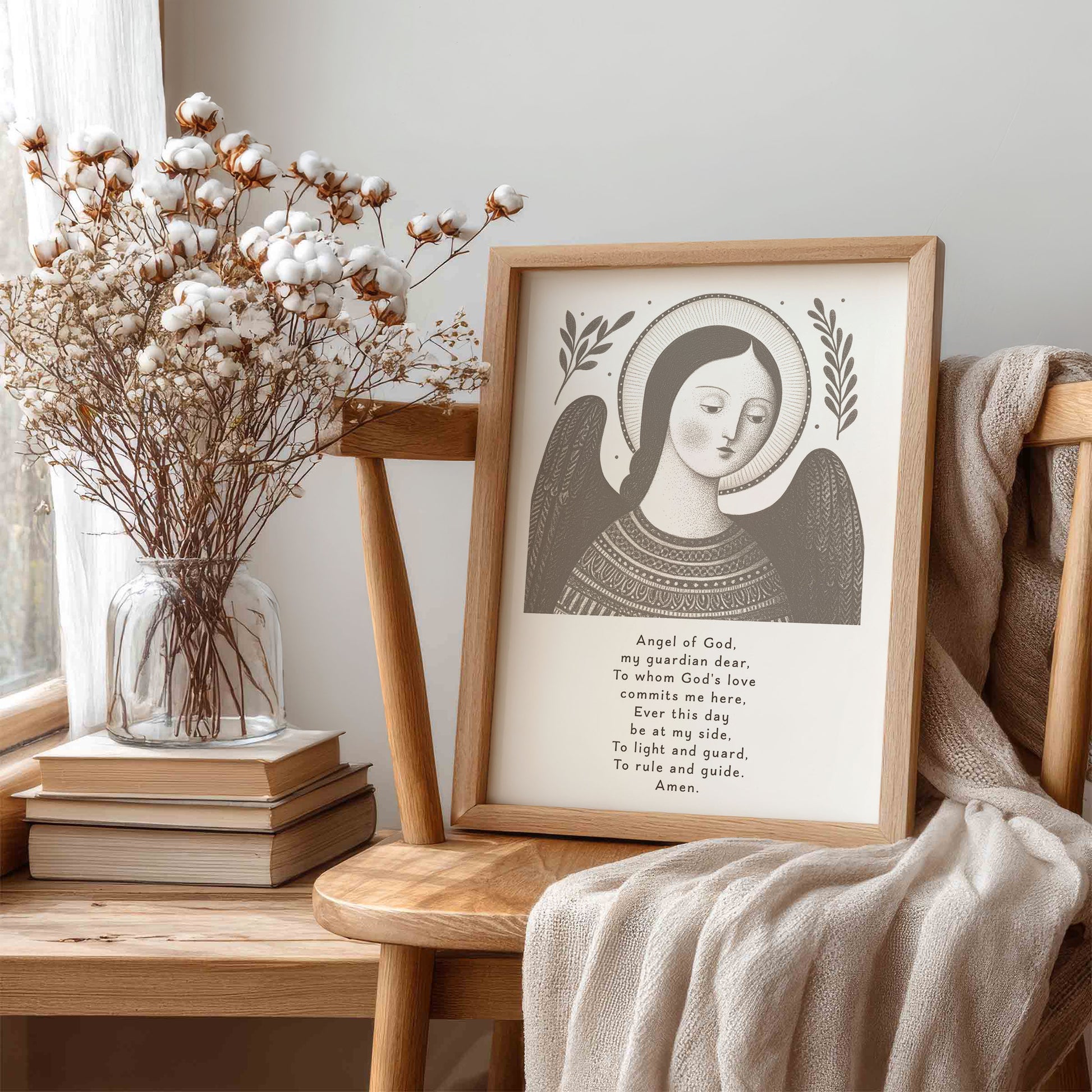 Guardian Angel for Girls Art Print - Brown interior mockup 06 - p_2_girl_0003_Layer 7