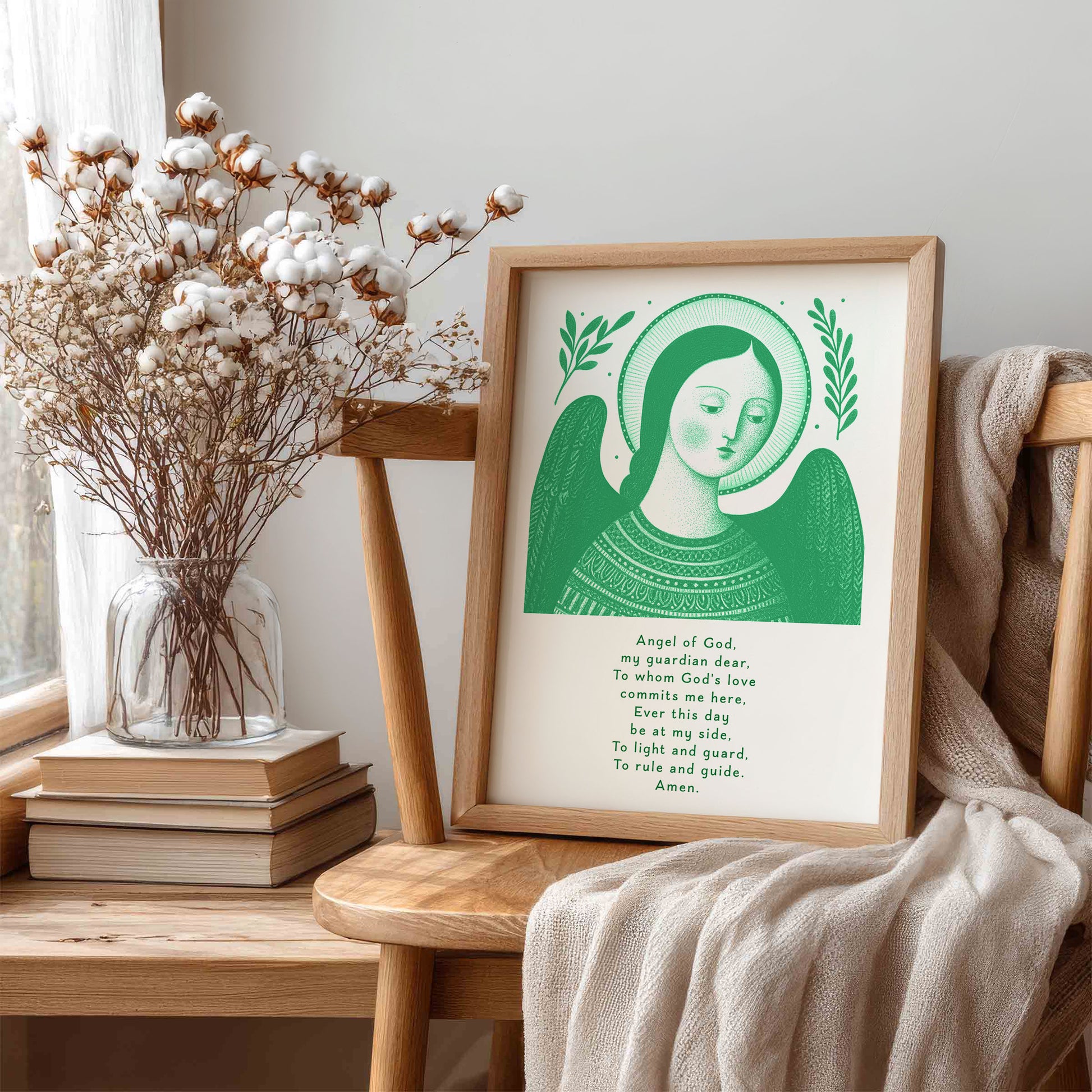 Guardian Angel for Girls Art Print - Green interior mockup 05 - p_2_girl_0004_Layer 6