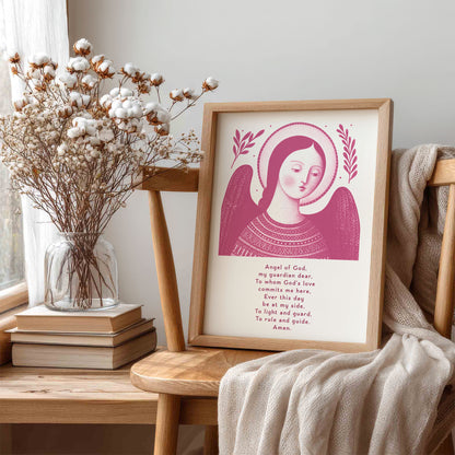 Guardian Angel for Girls Art Print - Pink interior mockup 05 - p_2_girl_0005_Layer 5