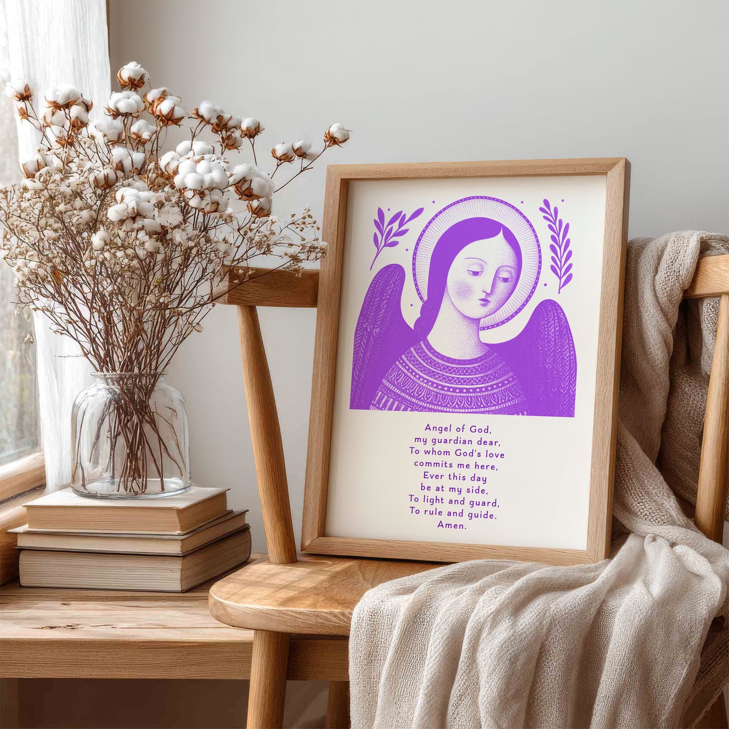 Guardian Angel for Girls Art Print - Purple interior mockup 06 - p_2_girl_0006_Layer 4