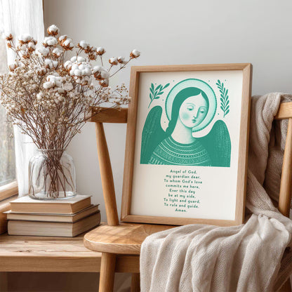Guardian Angel for Girls Art Print - Teal interior mockup 05 - p_2_girl_0008_Layer 2