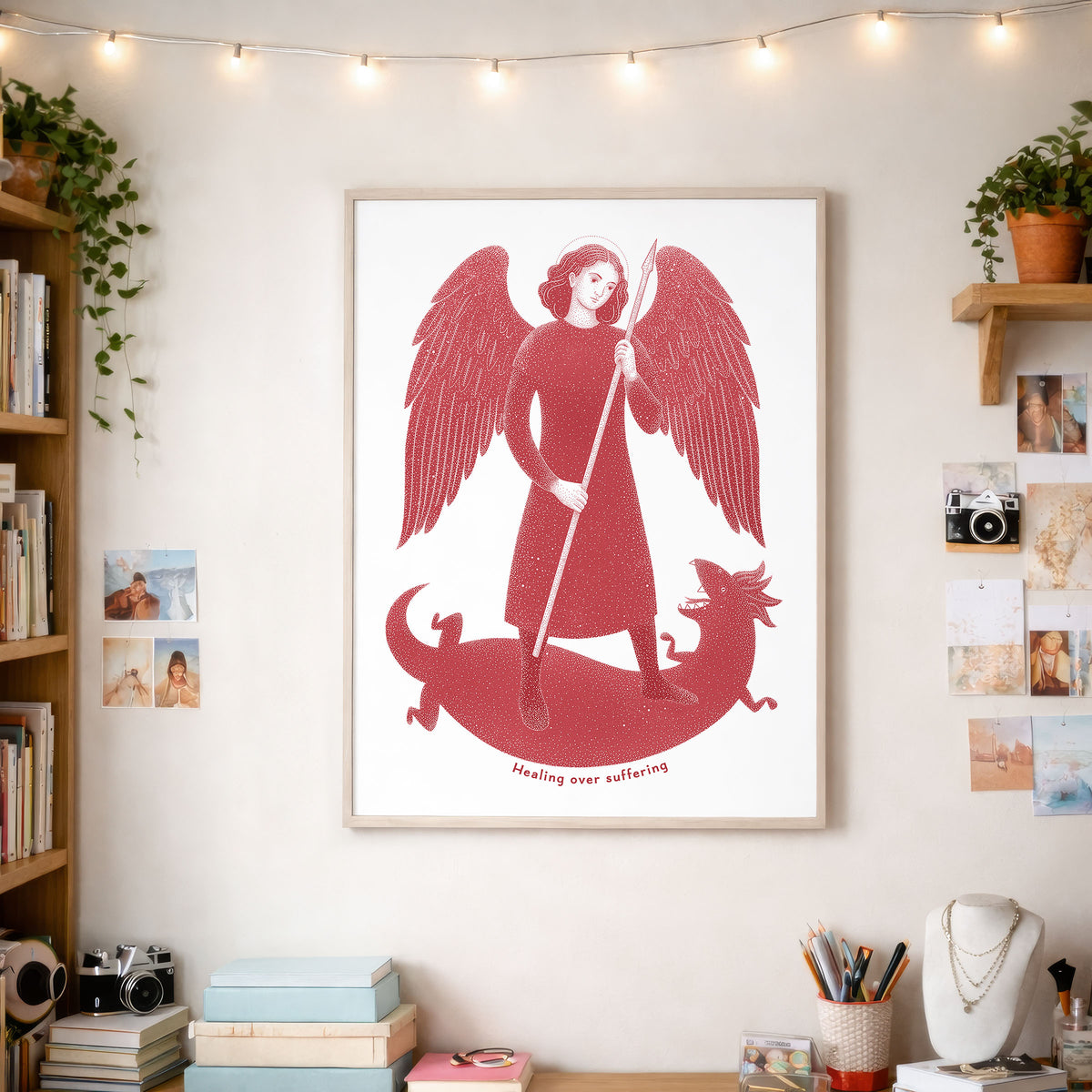 Red St Raphael the Archangel Art Print gallery 5