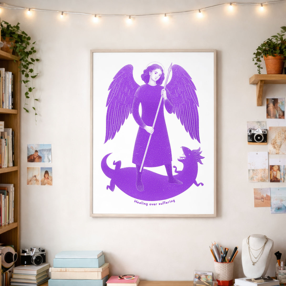 Purple St Raphael the Archangel Art Print gallery 5