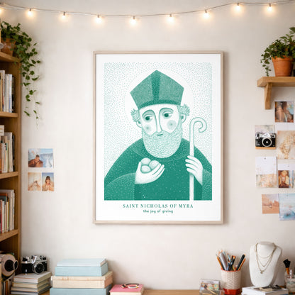 Teal St Nicholas of Myra Art Print gallery 5