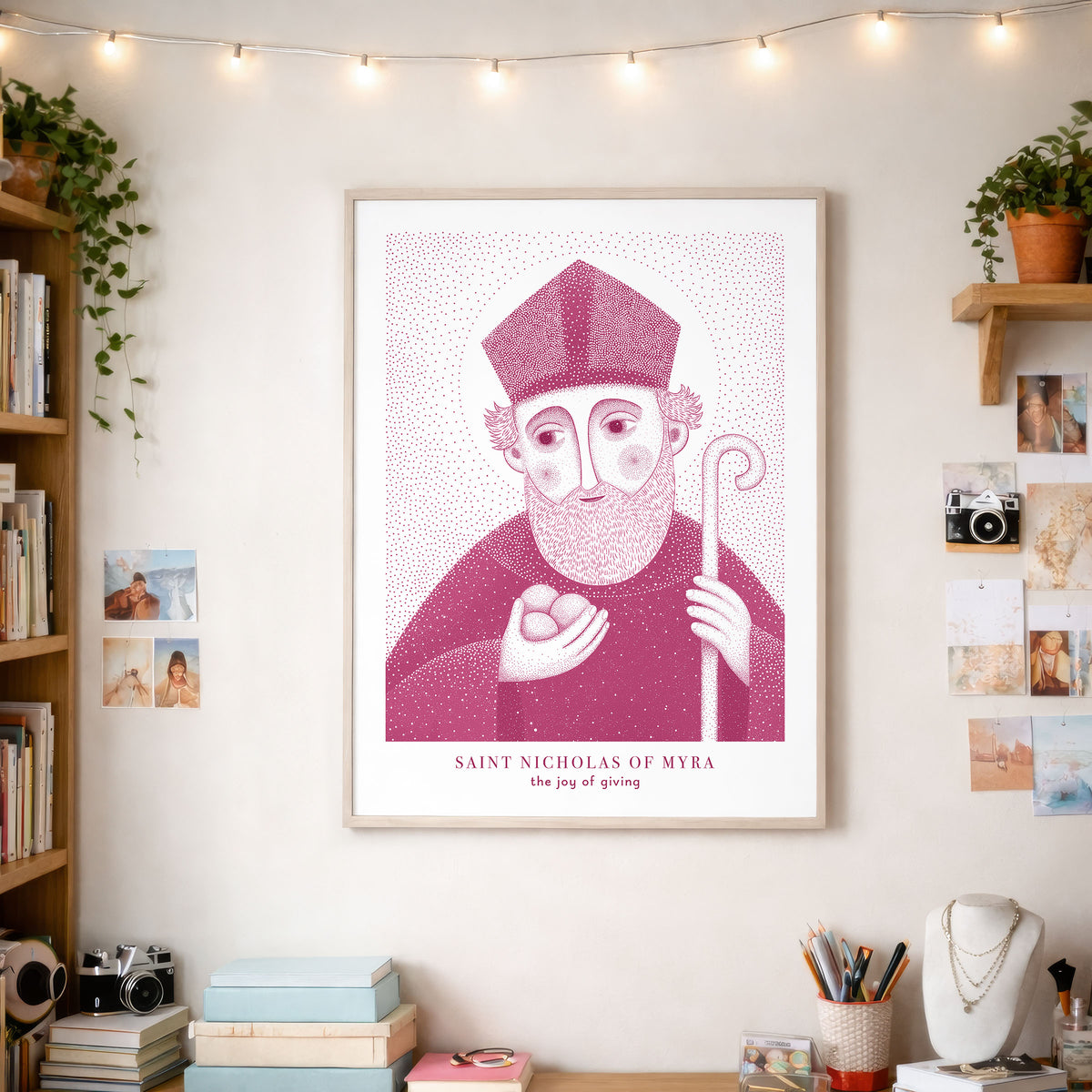 Pink St Nicholas of Myra Art Print gallery 6