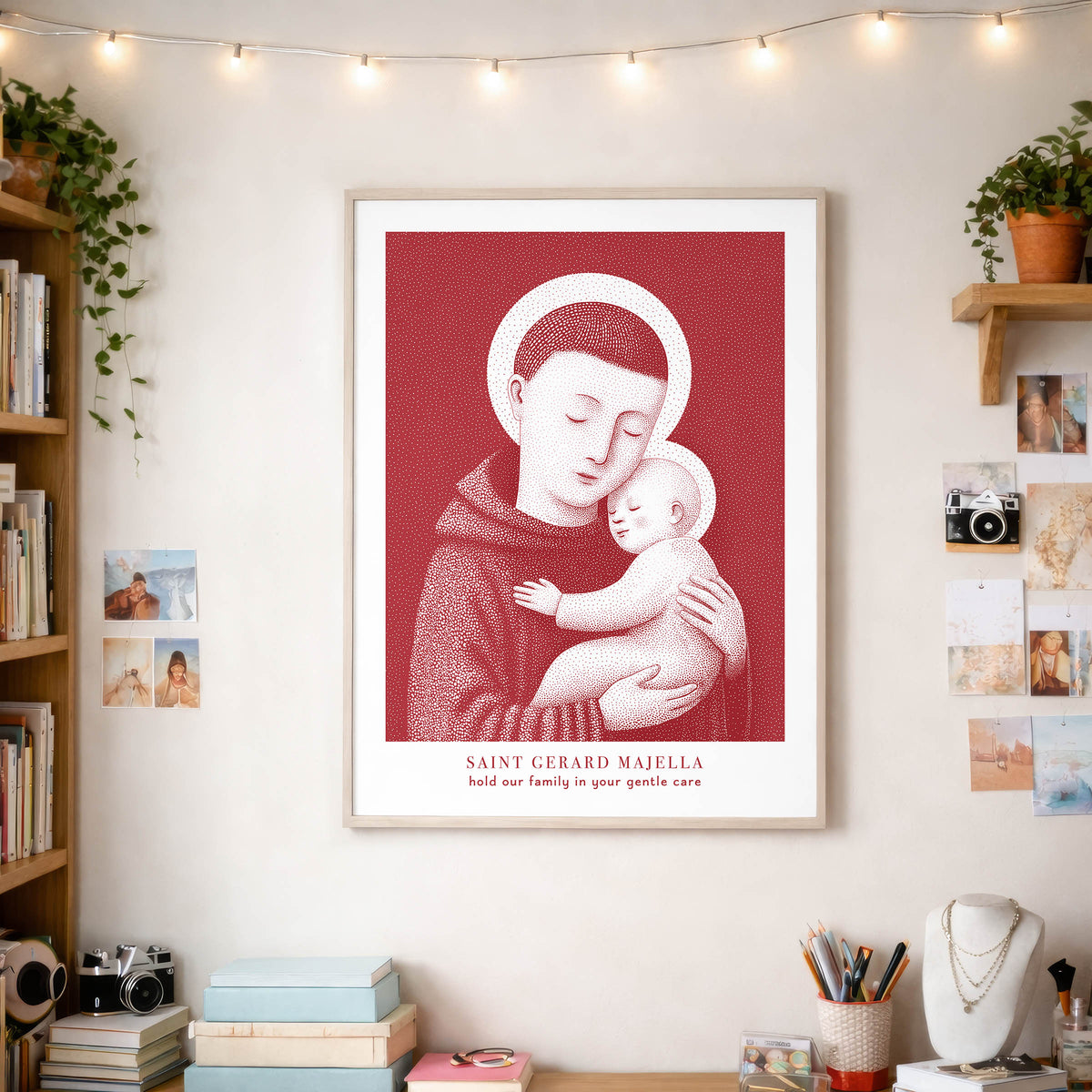Red St Gerard Majella Art Print gallery 5