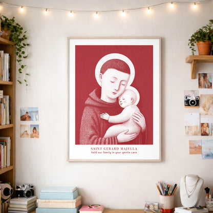Red St Gerard Majella Art Print gallery 5
