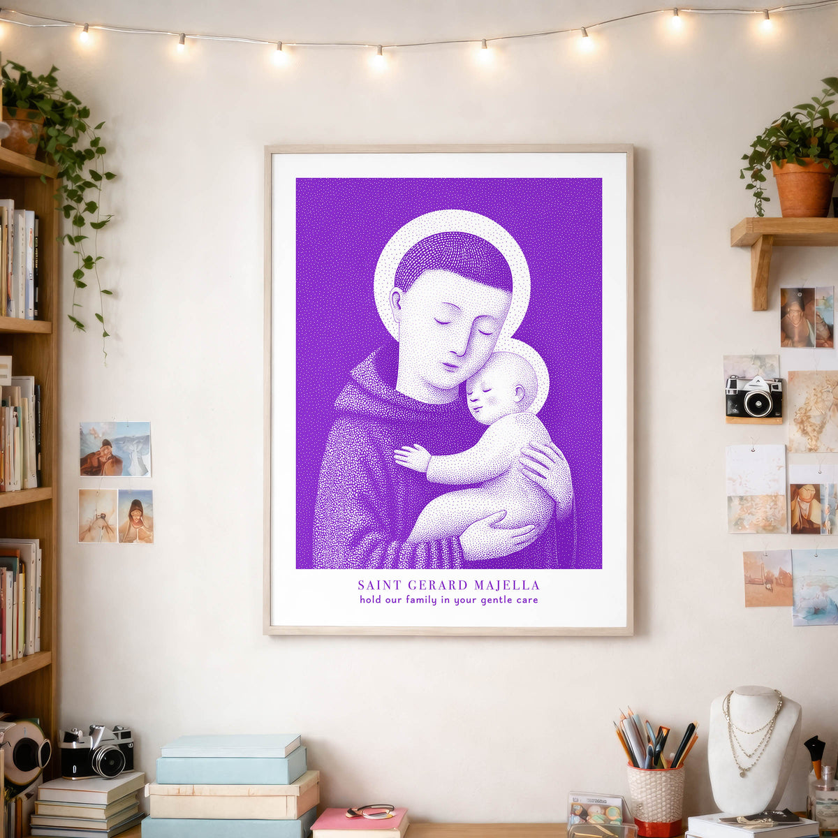 Purple St Gerard Majella Art Print gallery 5