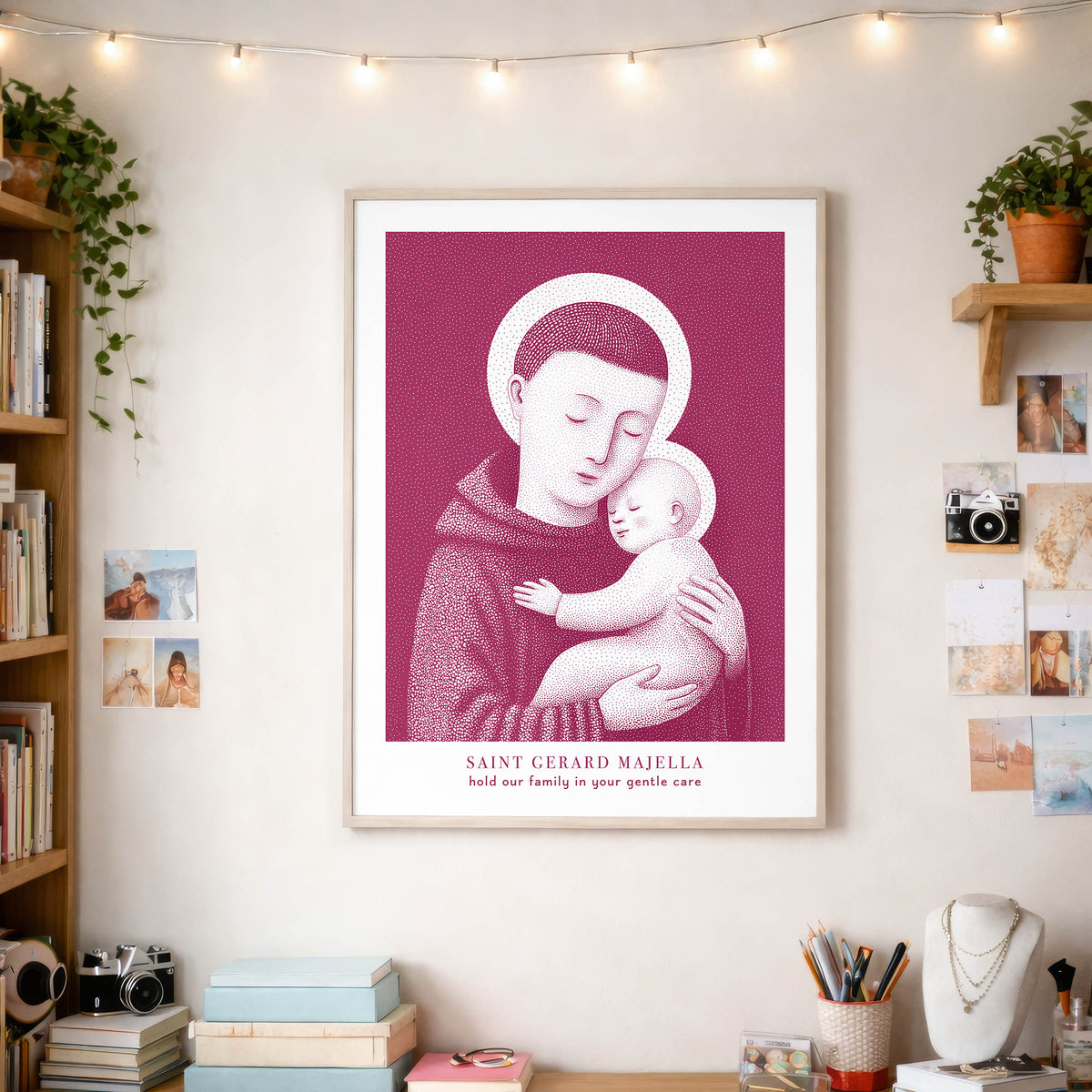 Pink St Gerard Majella Art Print gallery 6