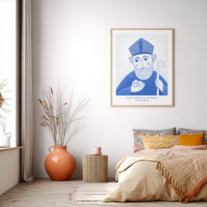 Blue St Nicholas of Myra Art Print gallery 4