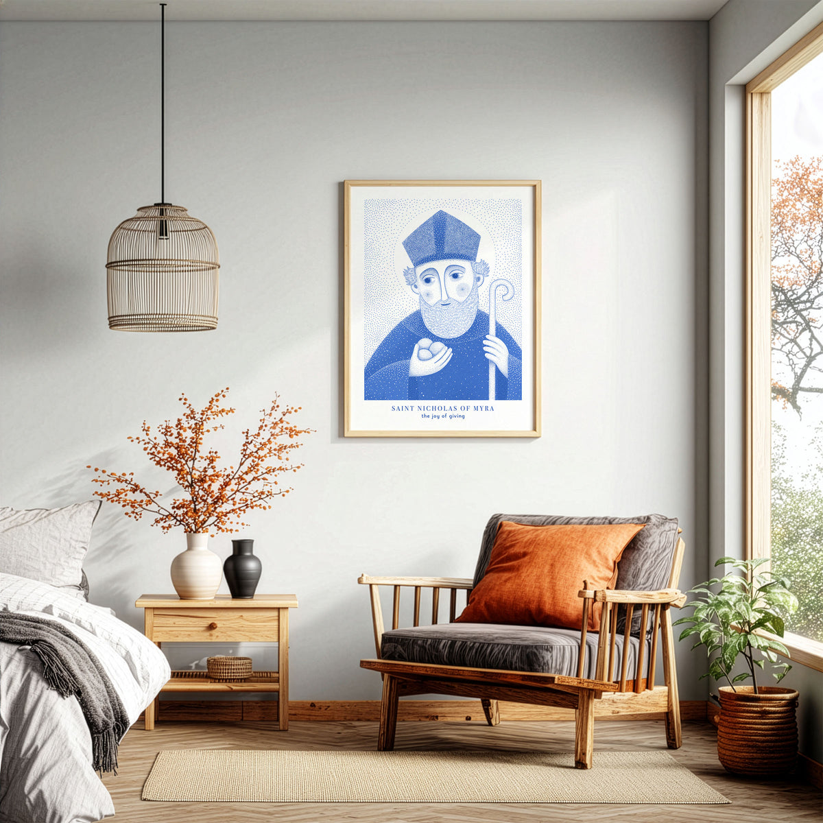Blue St Nicholas of Myra Art Print gallery 5