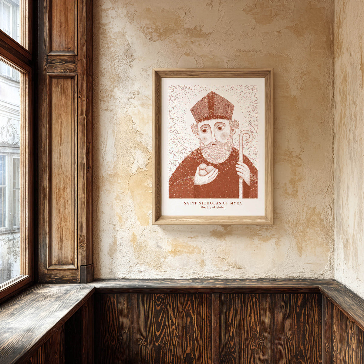 Terracotta St Nicholas of Myra Art Print gallery 5