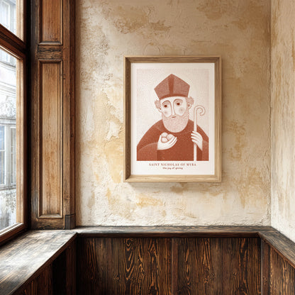 Terracotta St Nicholas of Myra Art Print gallery 5