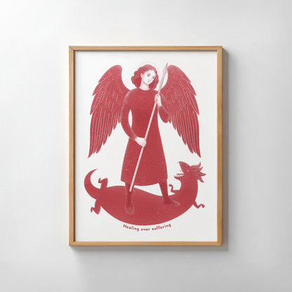 Red St Raphael the Archangel Art Print gallery 6