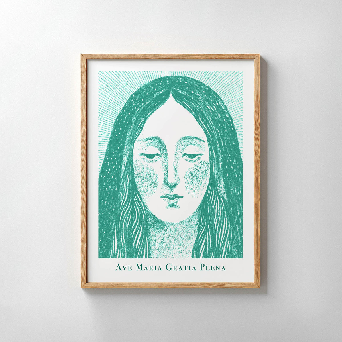 Teal Virgin Mary Art Print gallery 8