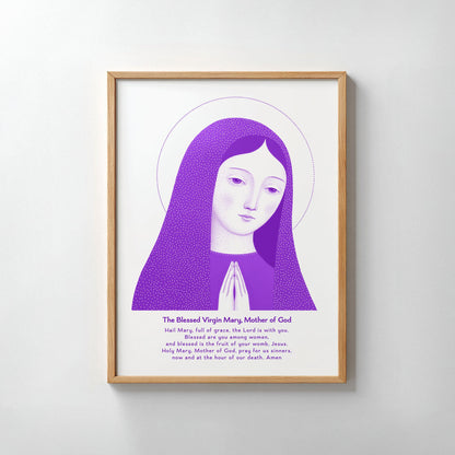 Purple Virgin Mary Prayer Art Print gallery 6