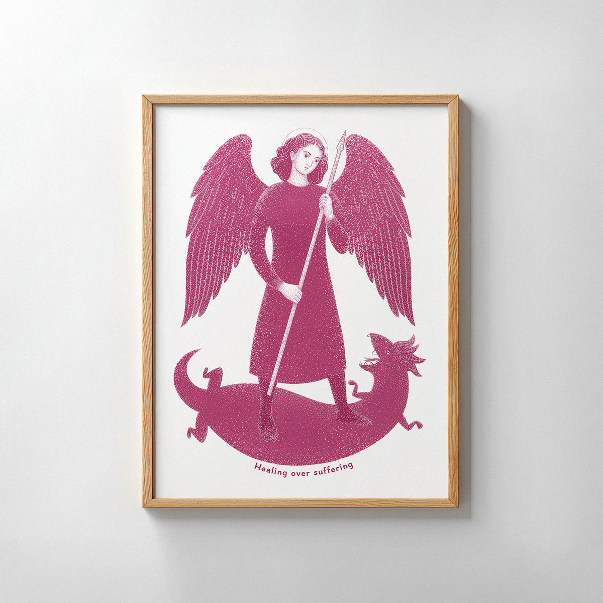 Pink St Raphael the Archangel Art Print gallery 7