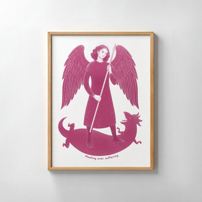 Pink St Raphael the Archangel Art Print gallery 7