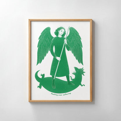 Green St Raphael the Archangel Art Print gallery 6