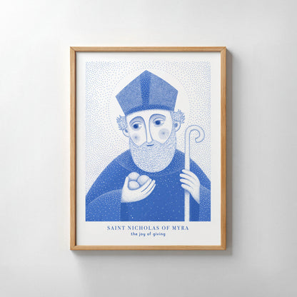 Blue St Nicholas of Myra Art Print gallery 6