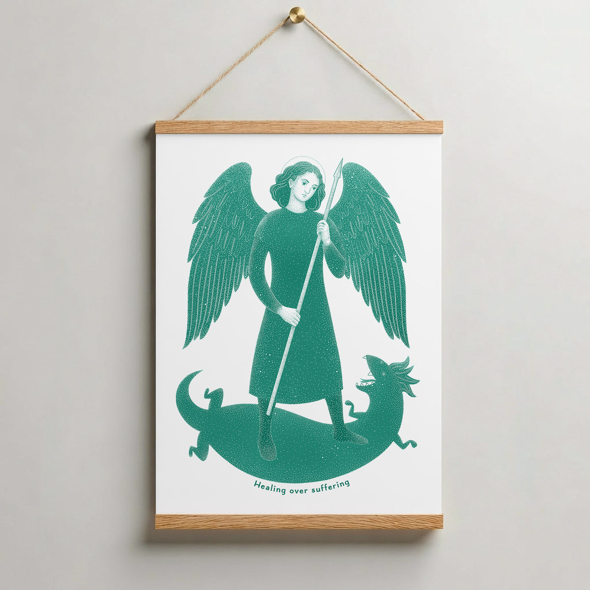 Teal St Raphael the Archangel Art Print gallery 10