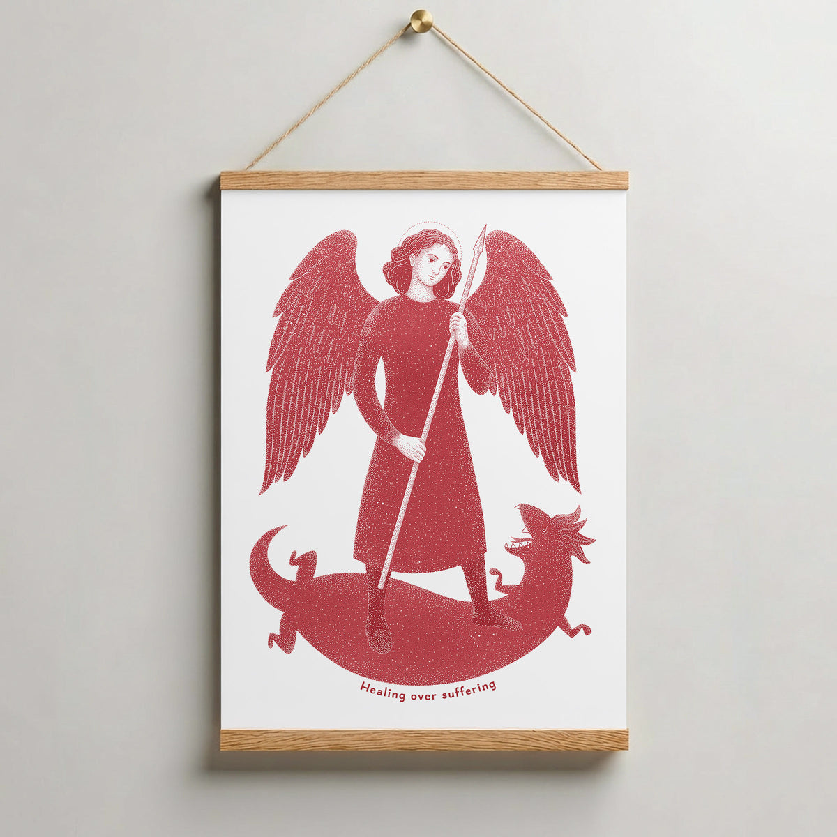 Red St Raphael the Archangel Art Print gallery 7