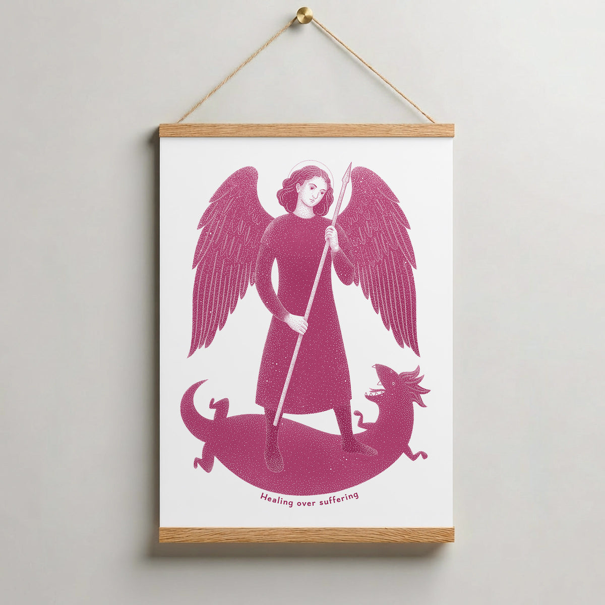 Pink St Raphael the Archangel Art Print gallery 8