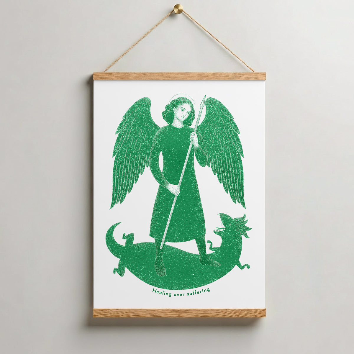 Green St Raphael the Archangel Art Print gallery 7