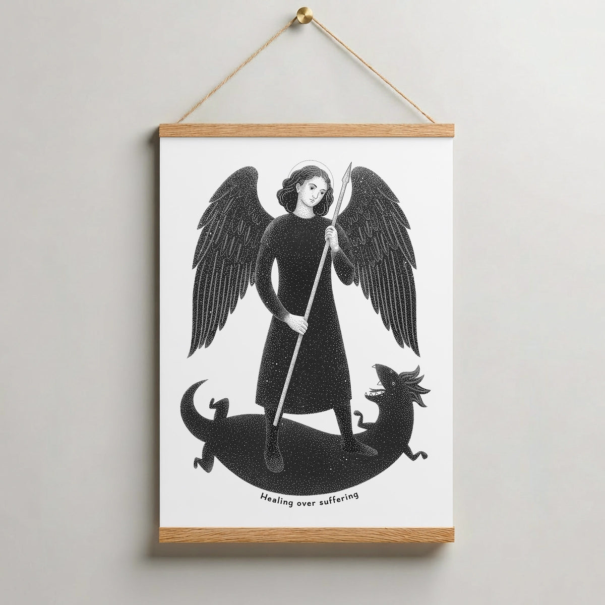 Black St Raphael the Archangel Art Print gallery 7