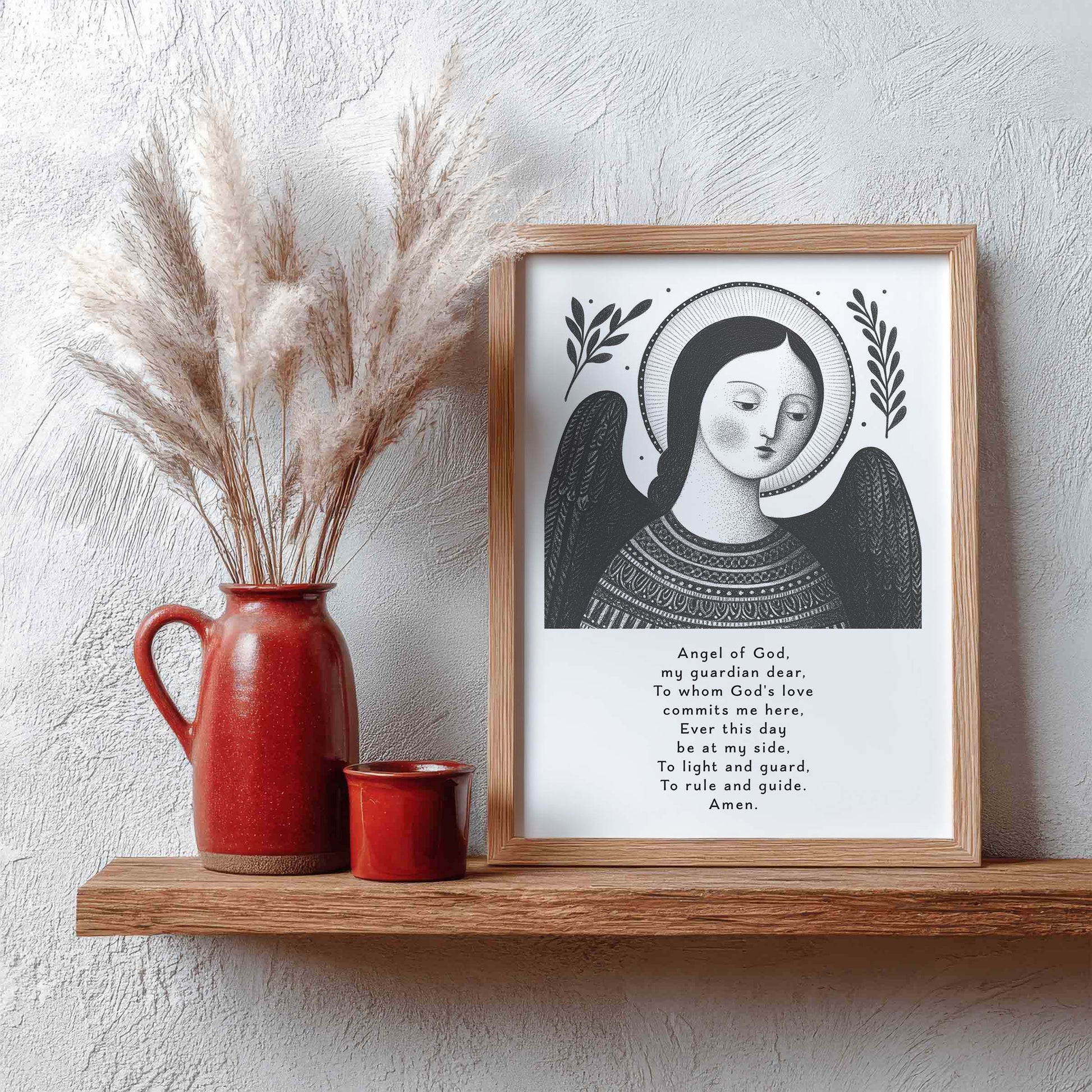 Guardian Angel for Girls Art Print - Black interior mockup 09 - p_4_girl_0000_Layer 3