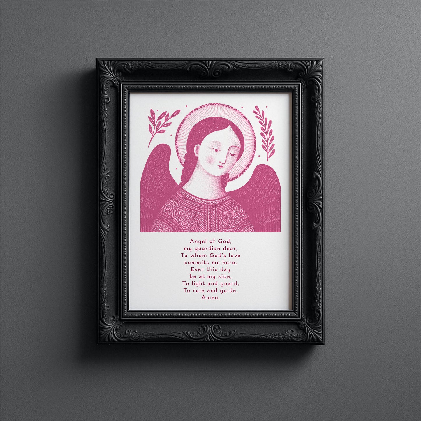 Guardian Angel for Boys Art Print - Pink interior mockup 10 - p_5_boy_0004_Layer 4