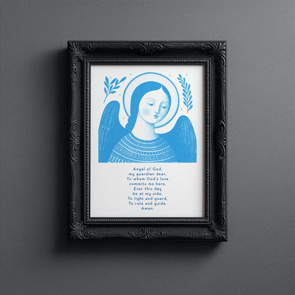 Guardian Angel for Girls Art Print - Deep Blue interior mockup 10 - p_5_girl_0002_Layer 7