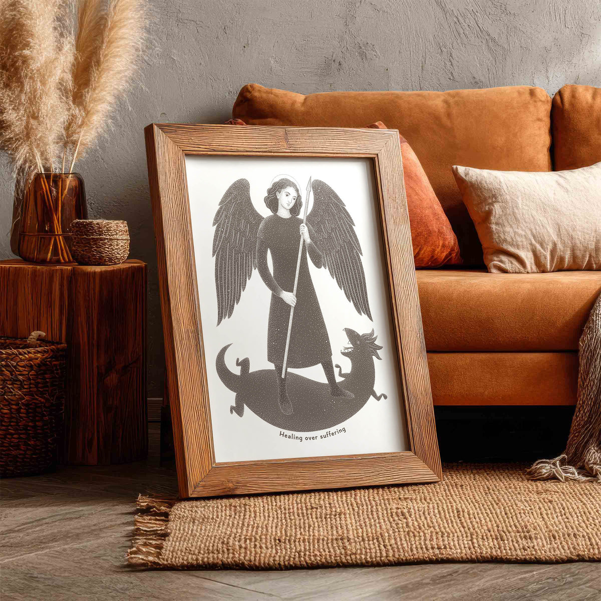 Brown St Raphael the Archangel Art Print gallery 2