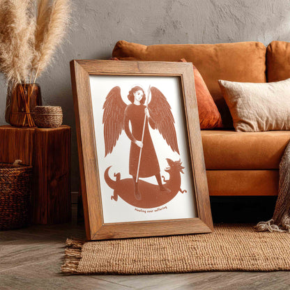 Terracotta St Raphael the Archangel Art Print gallery 2