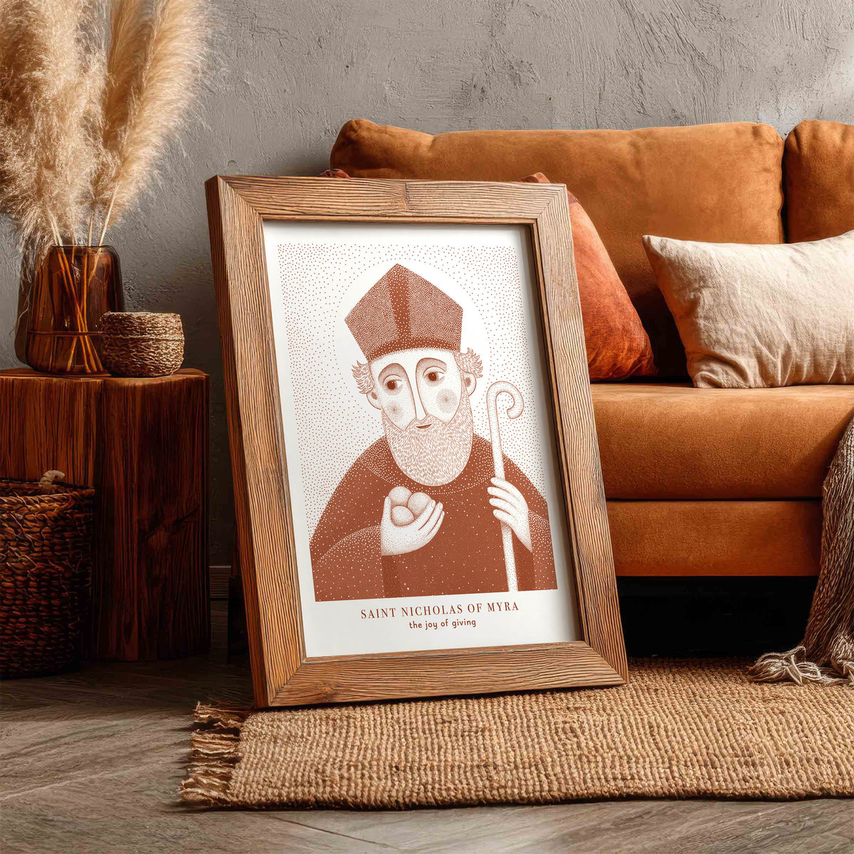Terracotta St Nicholas of Myra Art Print gallery 2