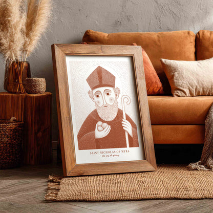 Terracotta St Nicholas of Myra Art Print gallery 2