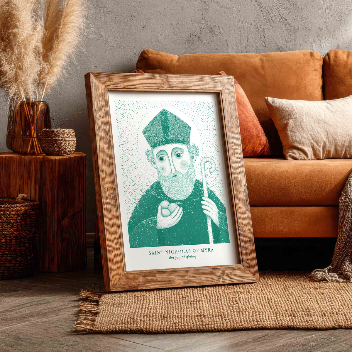 Teal St Nicholas of Myra Art Print gallery 2