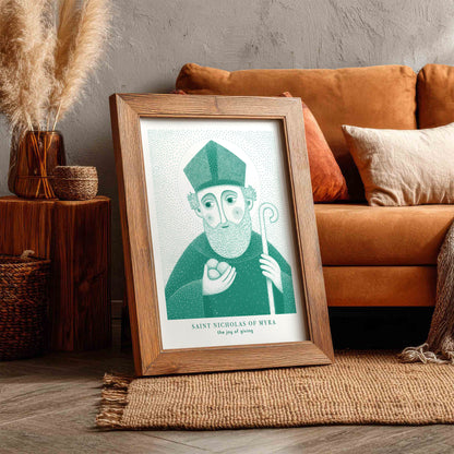 Teal St Nicholas of Myra Art Print gallery 2