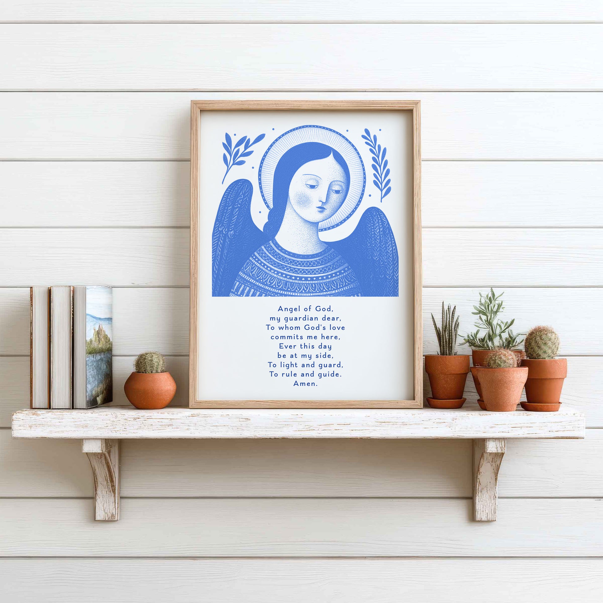 Guardian Angel for Girls Art Print - Blue interior mockup 11 - p_7_girl_0000_Layer 5