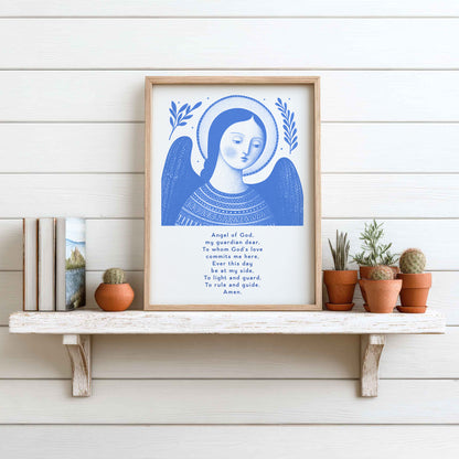 Guardian Angel for Girls Art Print - Blue interior mockup 11 - p_7_girl_0000_Layer 5