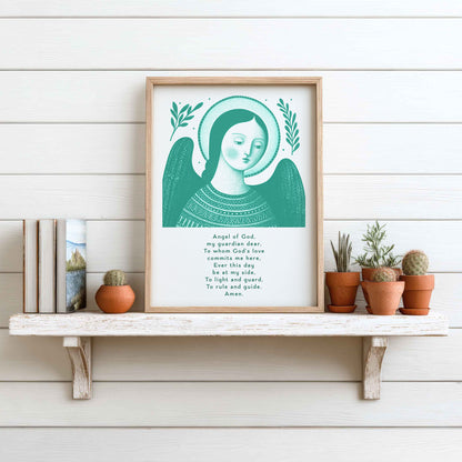 Guardian Angel for Girls Art Print - Teal interior mockup 12 - p_7_girl_0003_Layer 2
