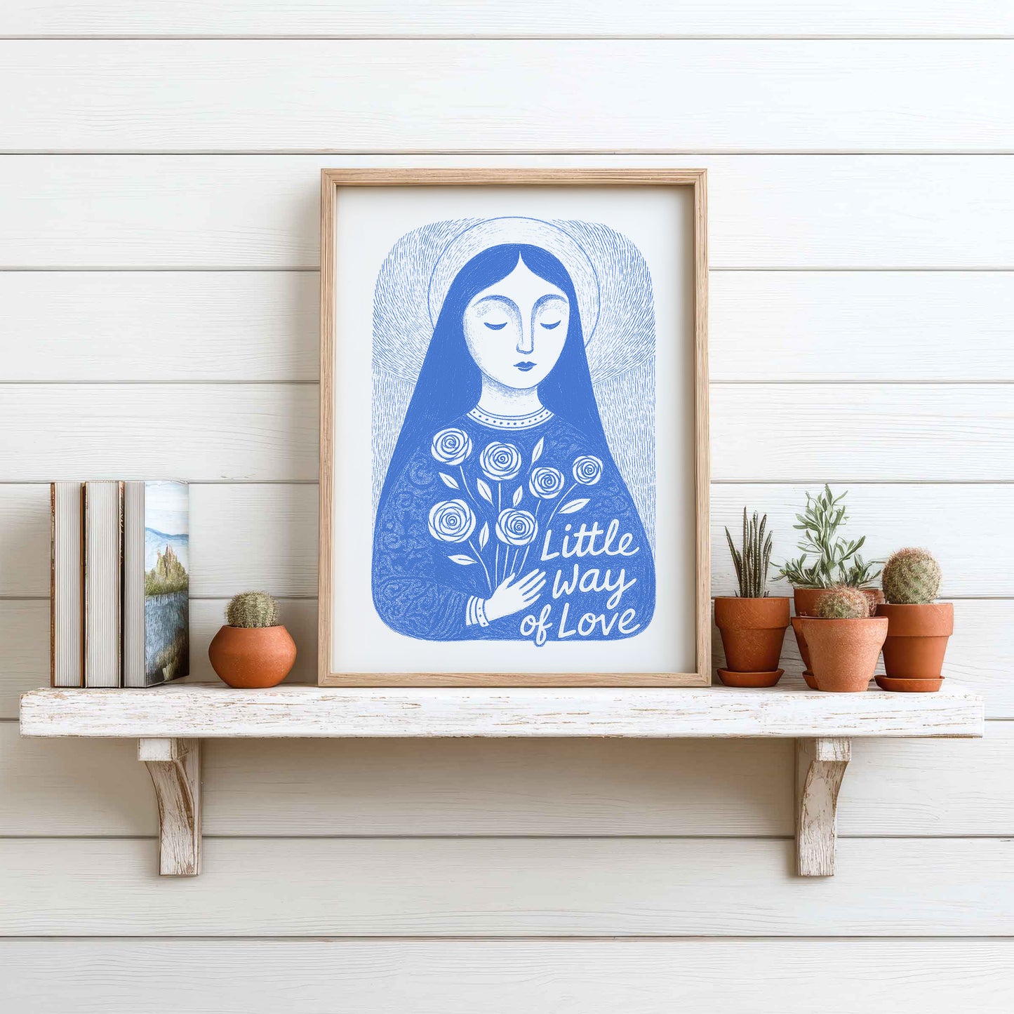 St Therese of Lisieux Art Print - Blue interior mockup 11 - p_7_ter_0004_Layer 1
