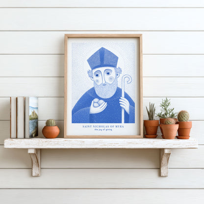 Blue St Nicholas of Myra Art Print gallery 2