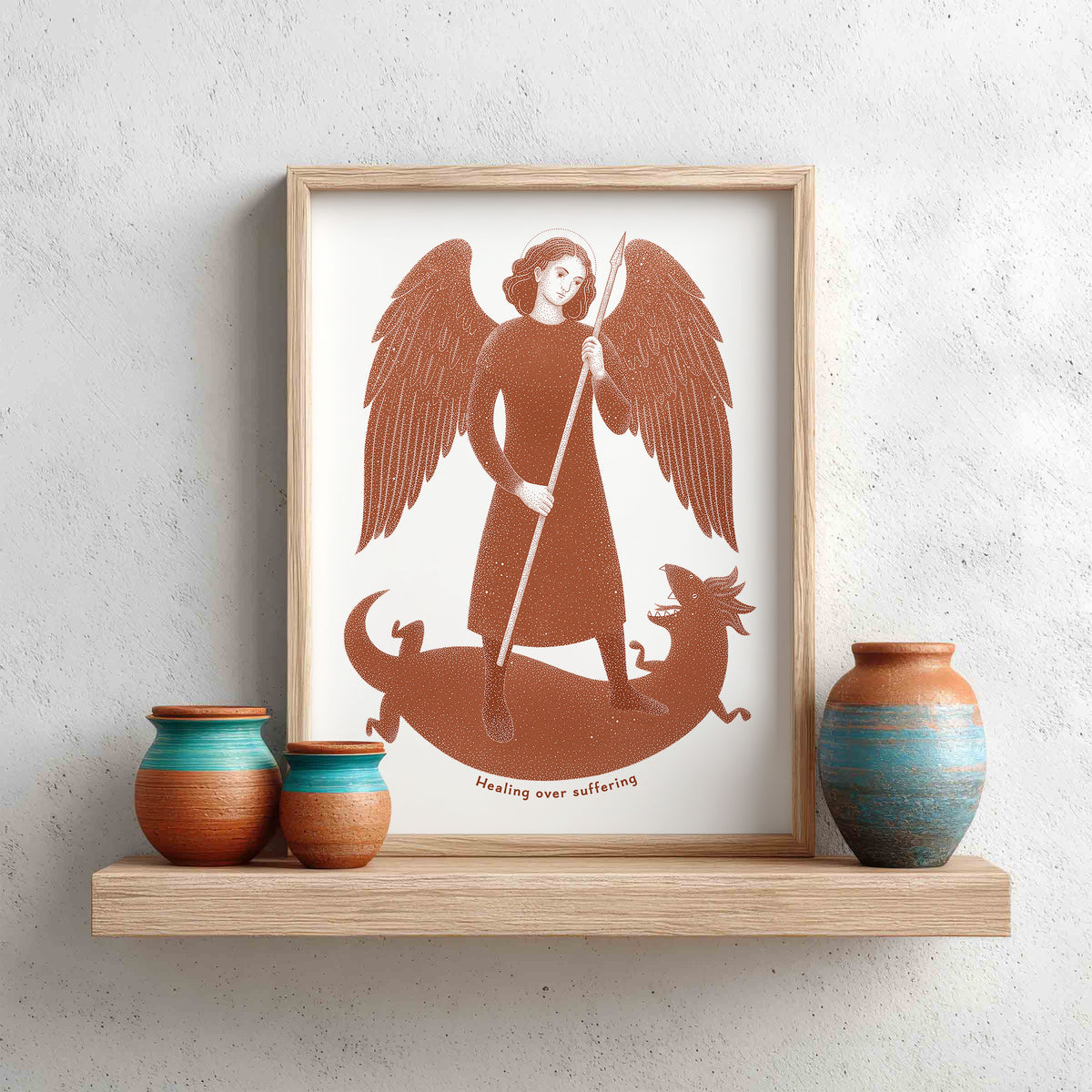 Terracotta St Raphael the Archangel Art Print gallery 3