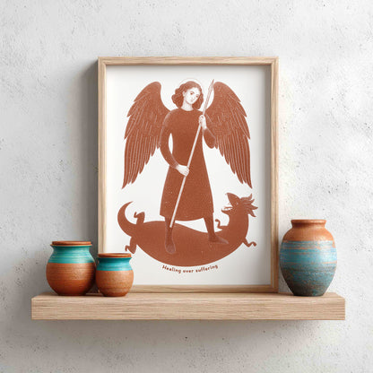 Terracotta St Raphael the Archangel Art Print gallery 3