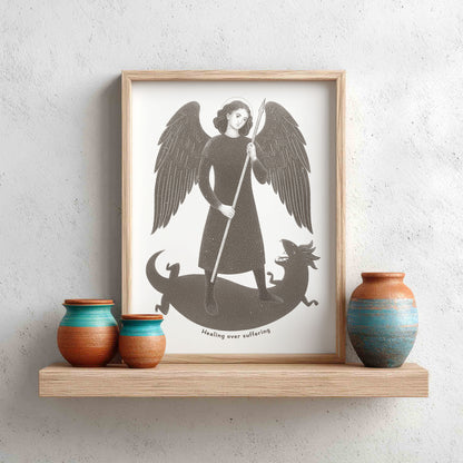 Brown St Raphael the Archangel Art Print gallery 3