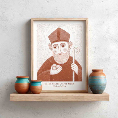 Terracotta St Nicholas of Myra Art Print gallery 3