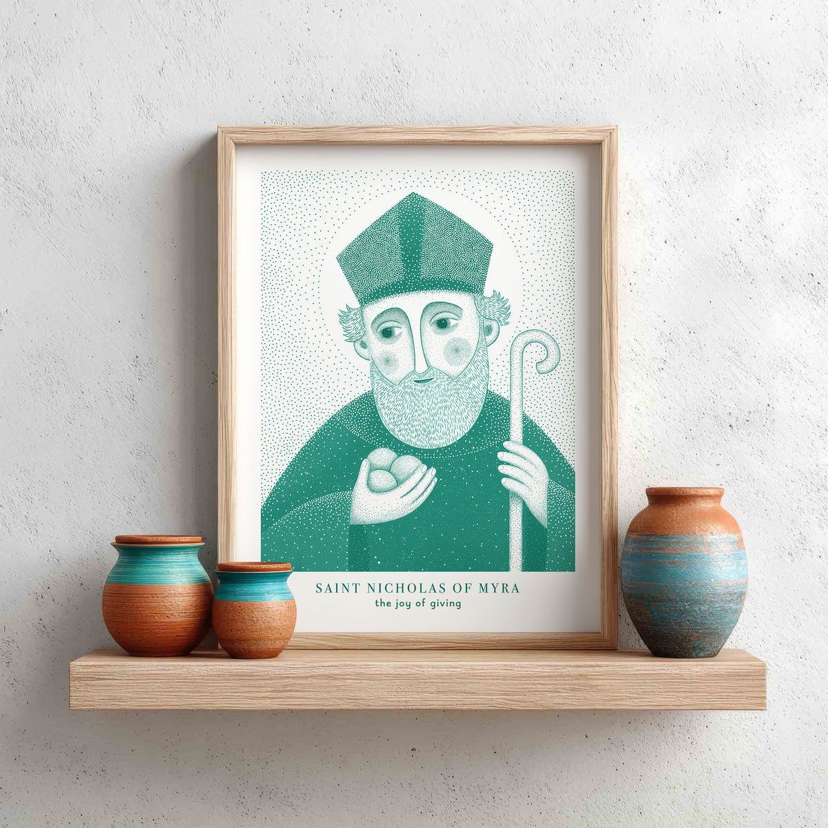 Teal St Nicholas of Myra Art Print gallery 3