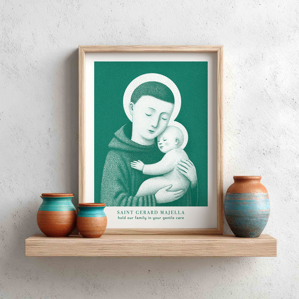 Teal St Gerard Majella Art Print gallery 3